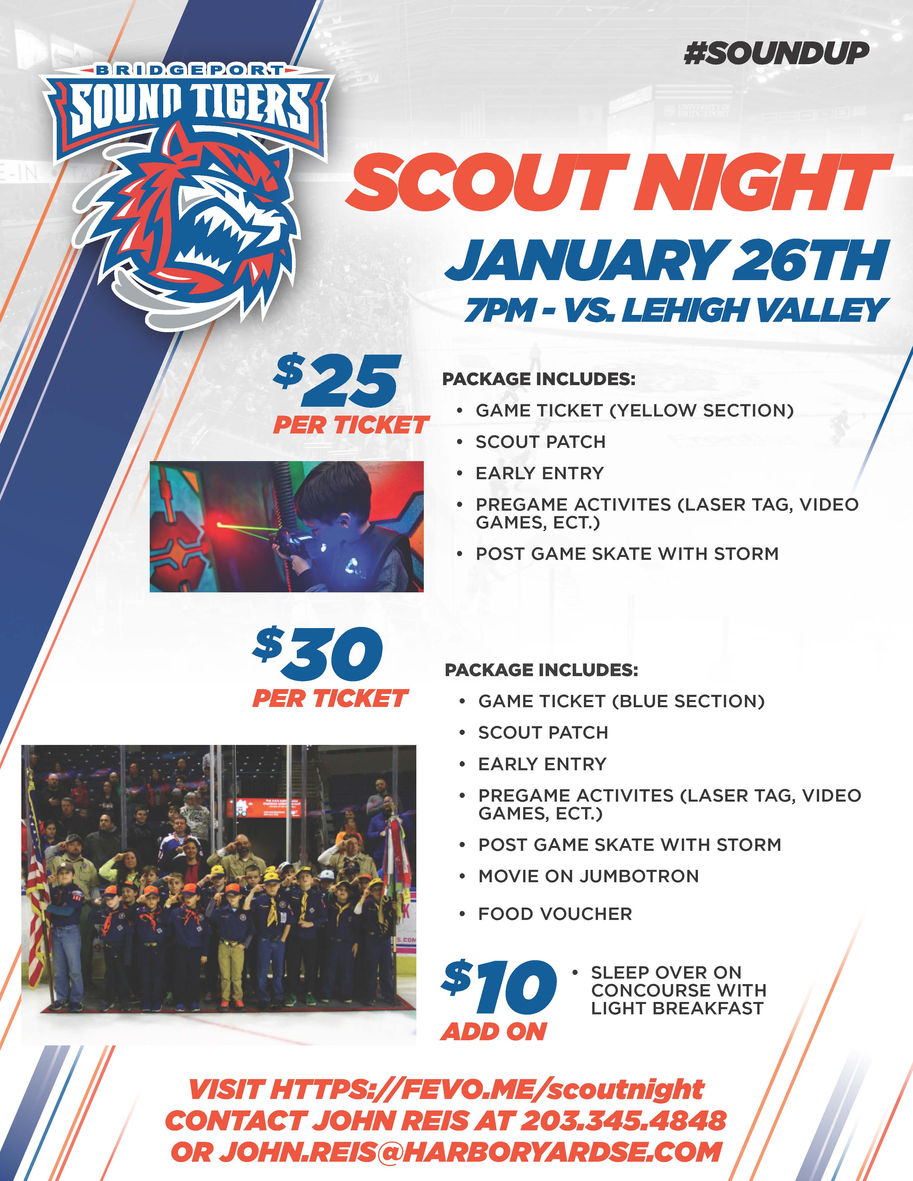 Scout Night with the Sound Tigers 2019 Connecticut Yankee Council, BSA